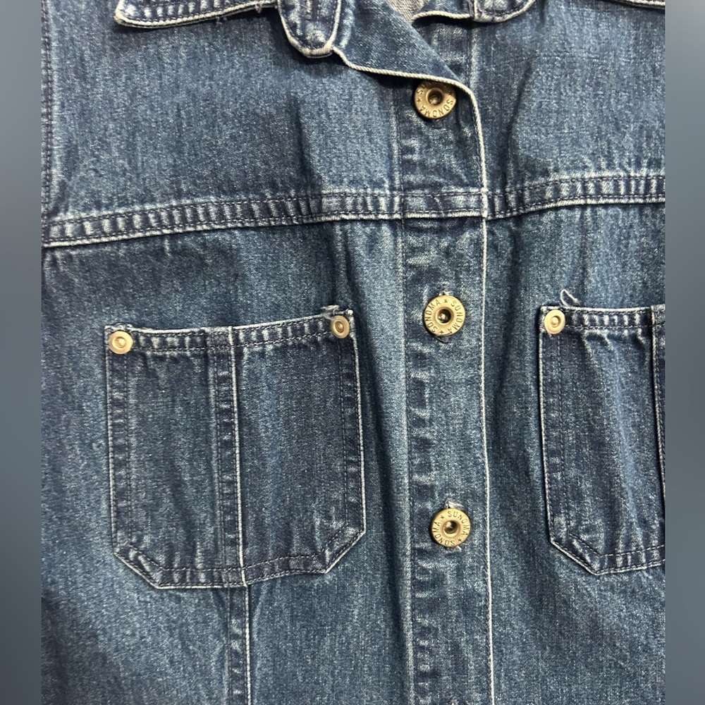 Sonoma Women’s Sleeveless Button Down Denim Jean Dress Size Medium - Picture 3 of 7
